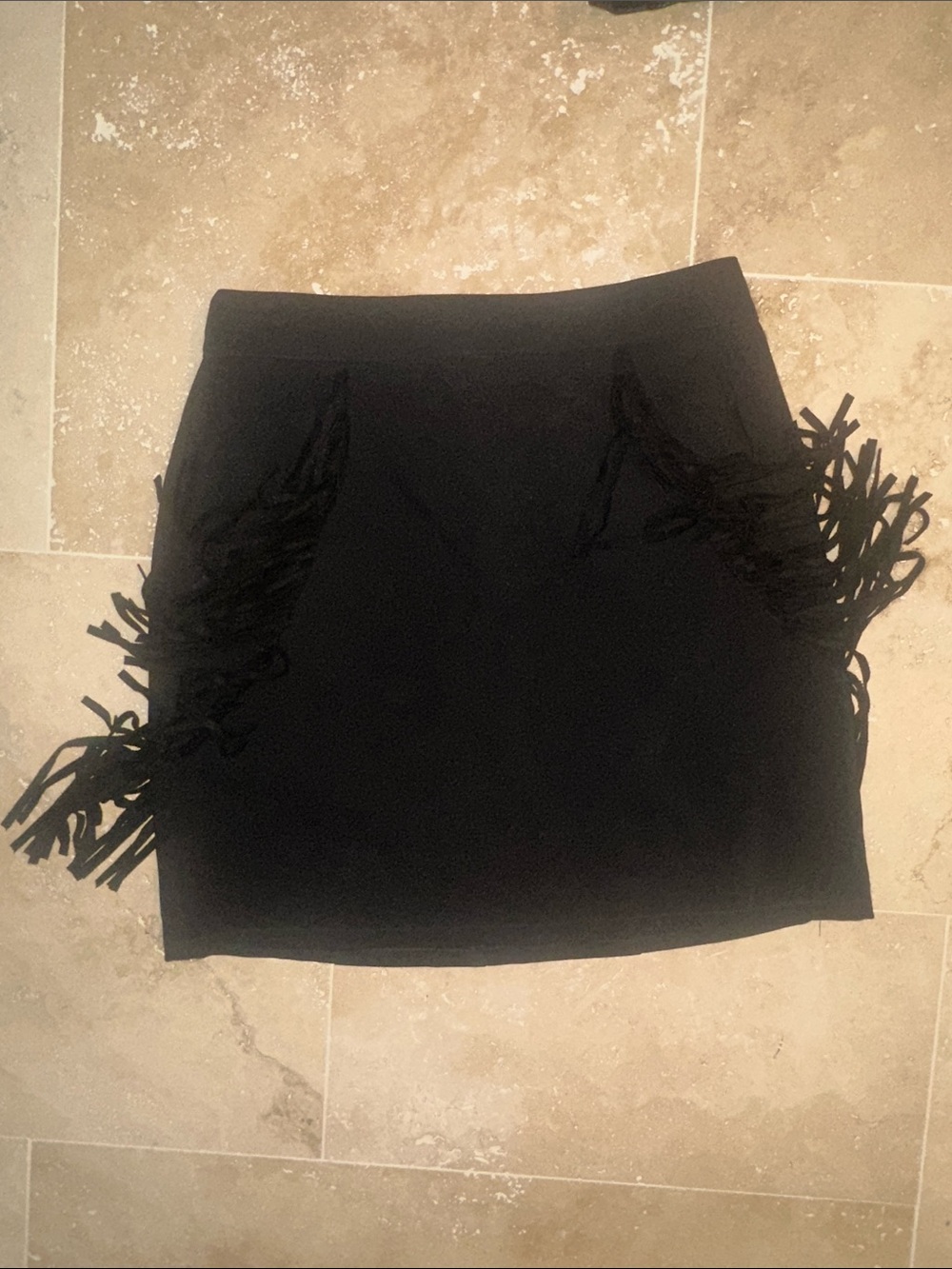 Sugarlips Black Fringe Side Mini Skirt